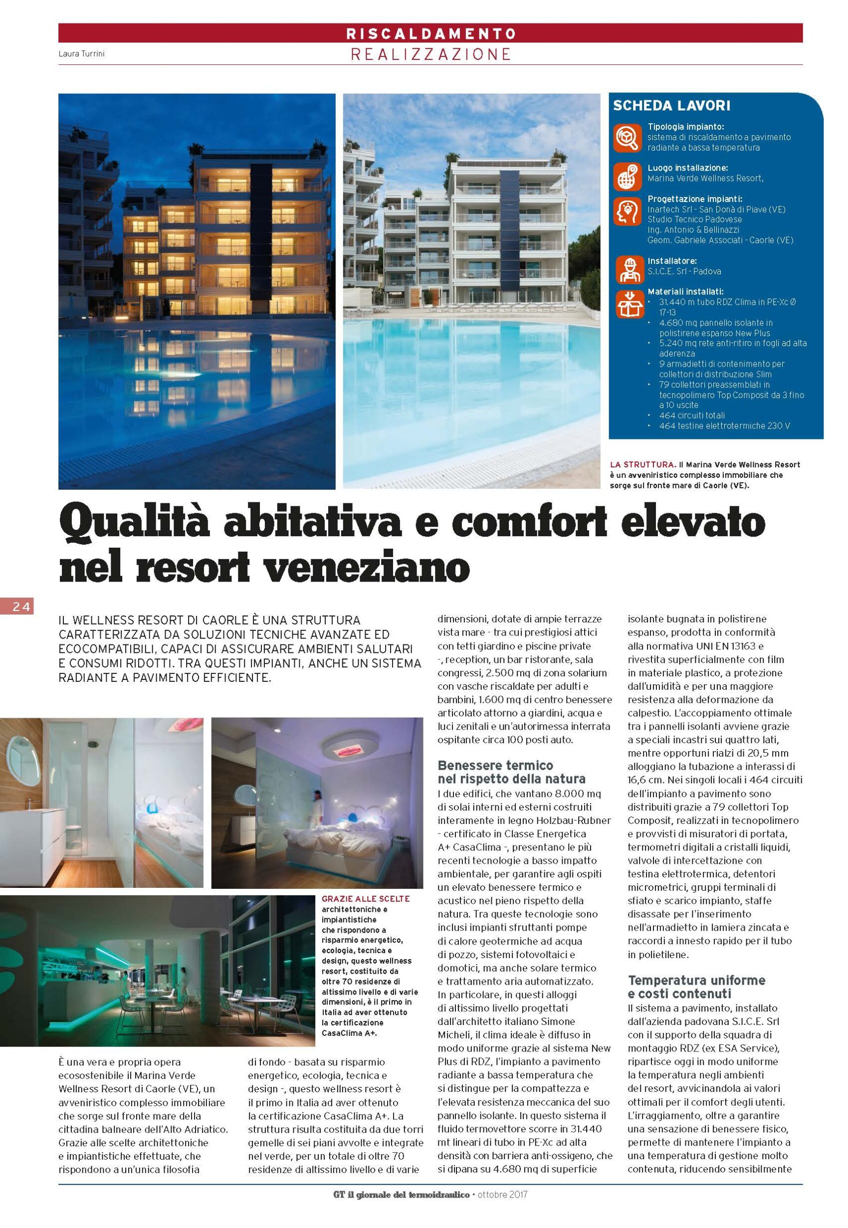 GT – Il Giornale del Termoidraulico – Ottobre 2017 – Marina Verde Wellness Resort di Caorle (VE)