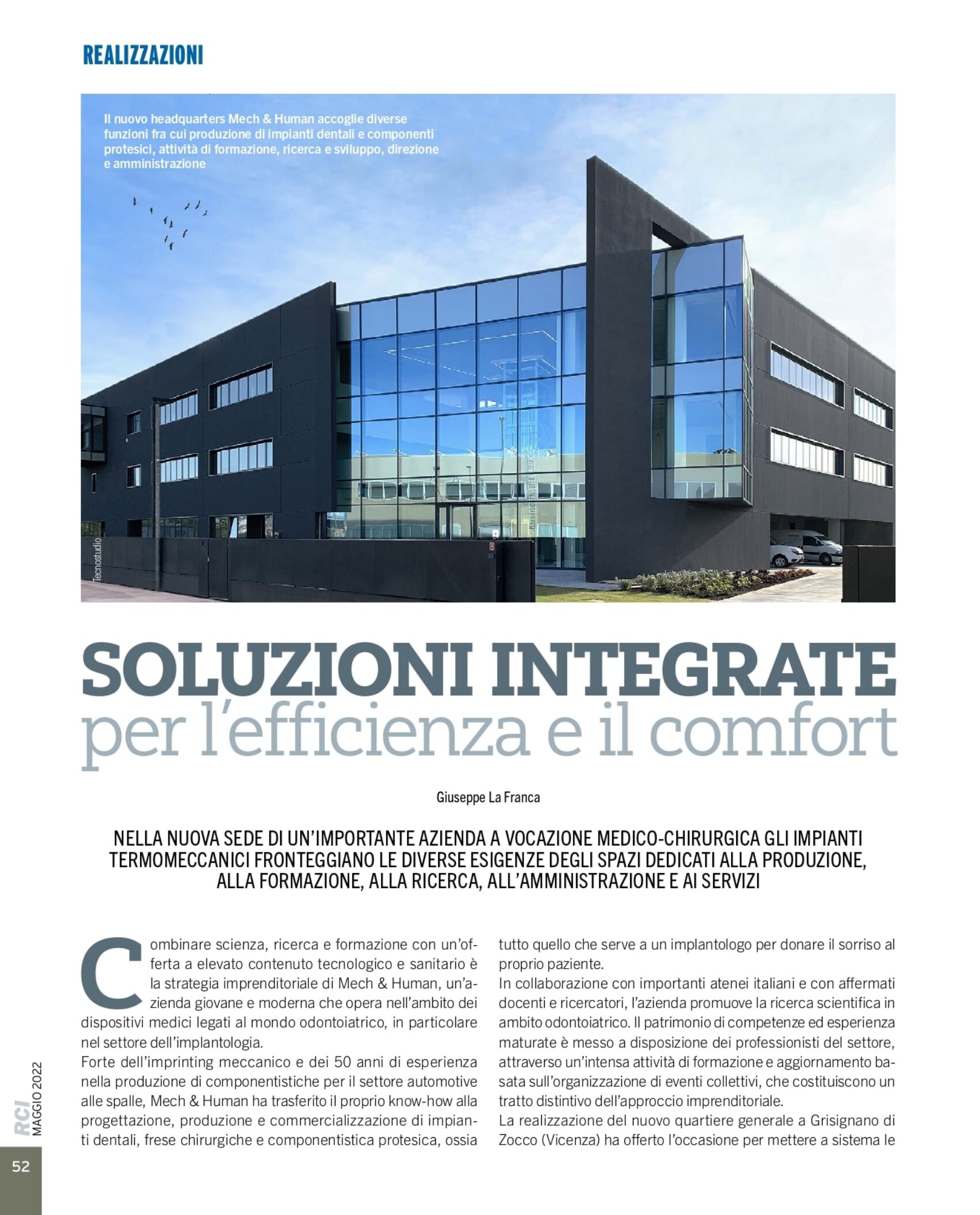 Rivista RCI – Maggio 2022: nuovo headquarters Mech & Human